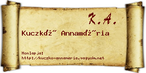 Kuczkó Annamária névjegykártya